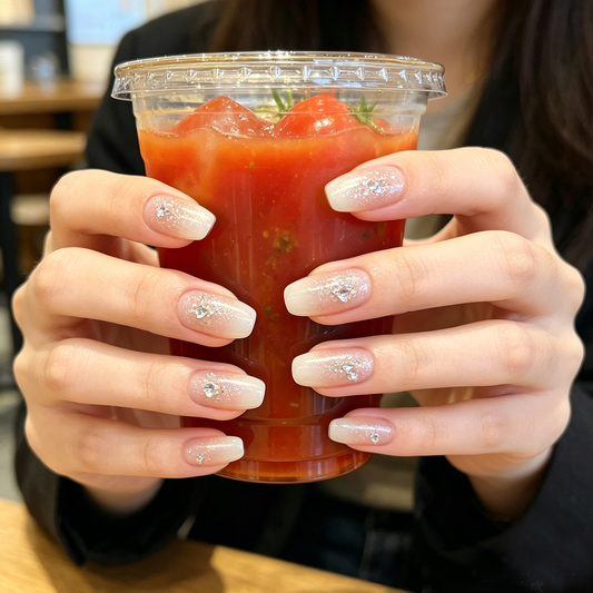 Crystal Glitter Ombre Nails