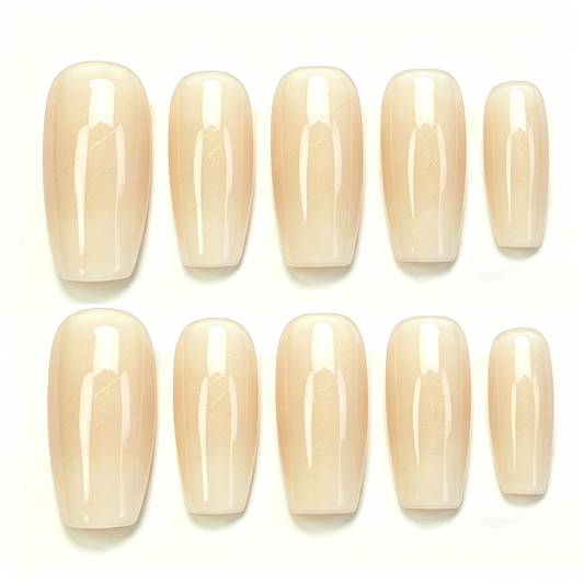 Gold Thread Nude Nails
