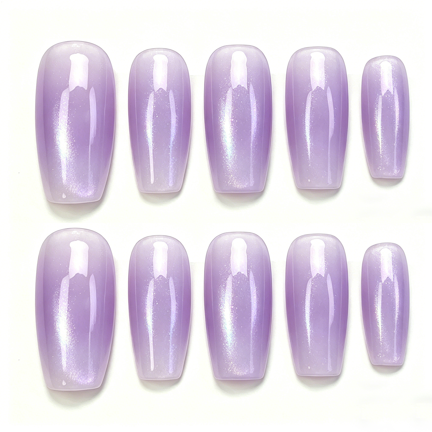 Pastel Purple Shimmer Press On Nails