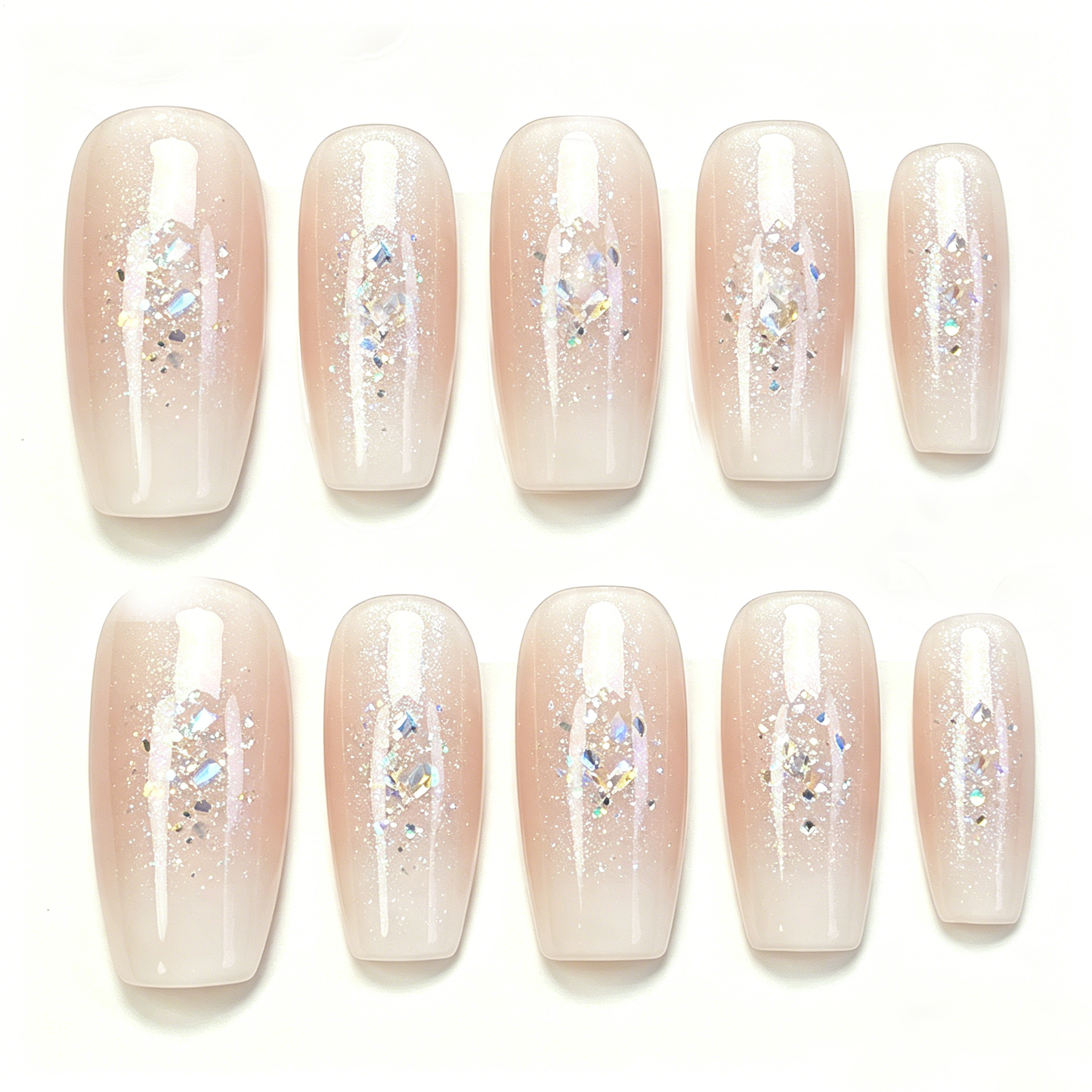 Crystal Glitter Ombre Nails