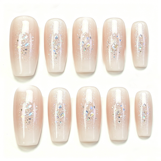 Crystal Glitter Ombre Nails
